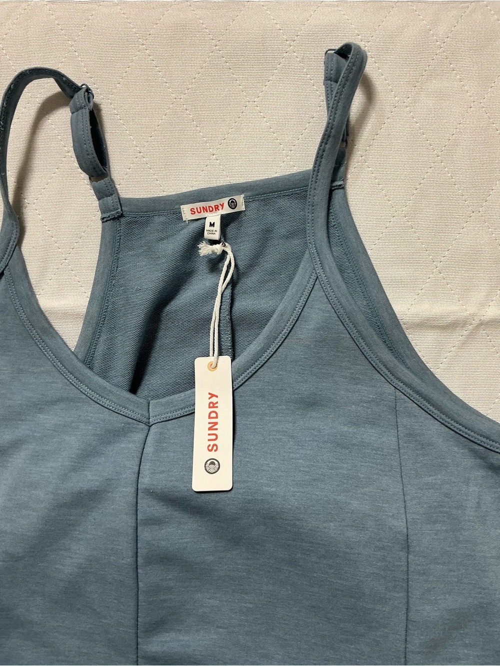 Sundry x Anthro Dusty Blue Cami Wide Leg Jumpsuit NWT M 2 - Picture 4 of 8